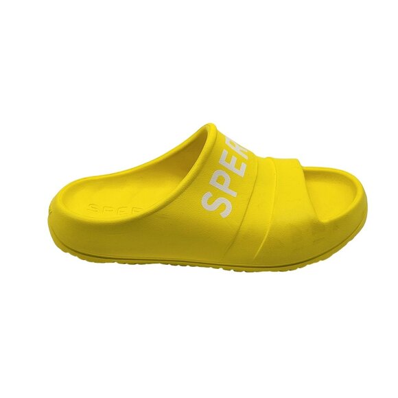Sperry Float‎ Womens Size 8M Slide Sandals Yellow Logo STS88229 - Picture 1 of 9